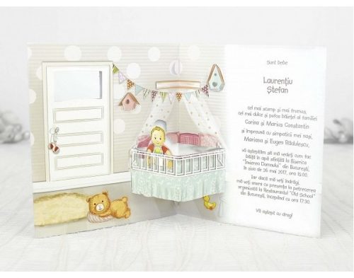 Invitatie botez Kasandra camera bebelusului 3D 2
