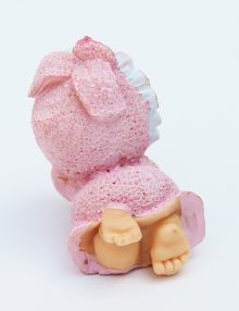 Mărturie botez bebe roz ceramica